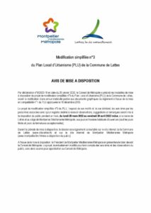 Avis de mise à disposition PLU - Modification simplifié n°3